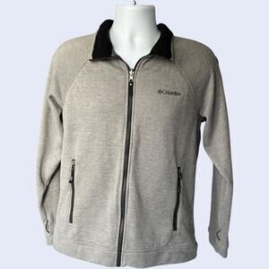 Columbia M Outdoor Fleece Jacket Gray Full Zip Interchange Athletic